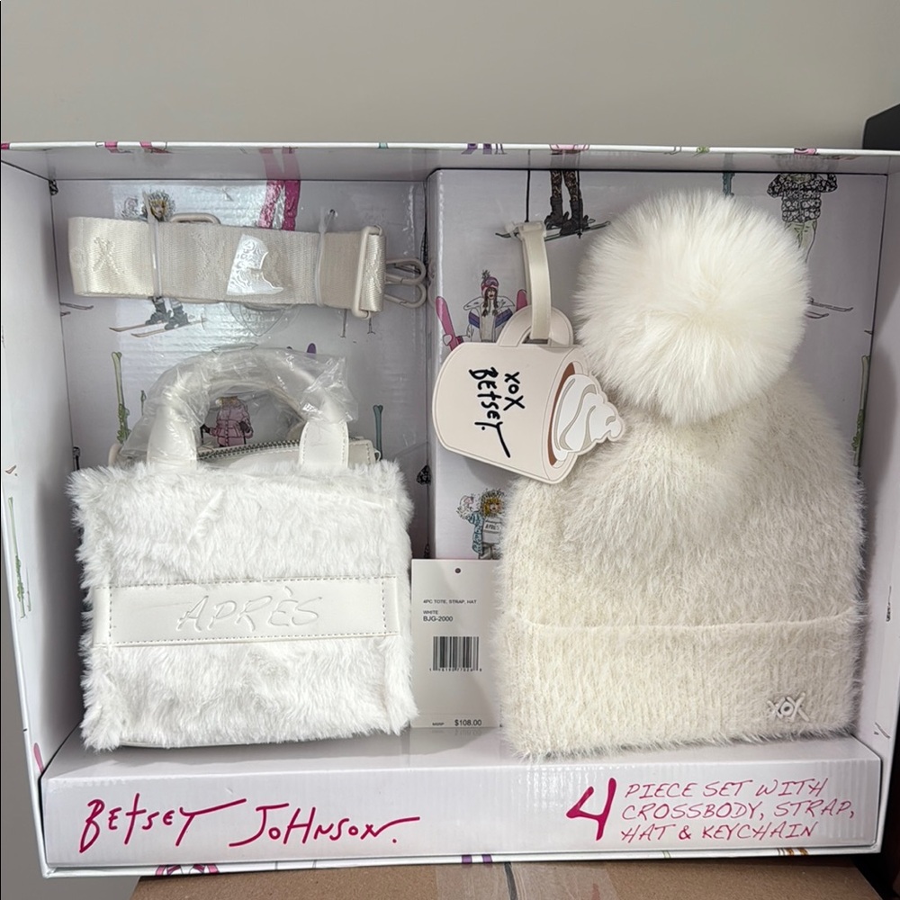 Betsey Johnson Cream 4-Piece Accessory Set